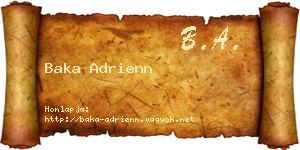 Baka Adrienn névjegykártya